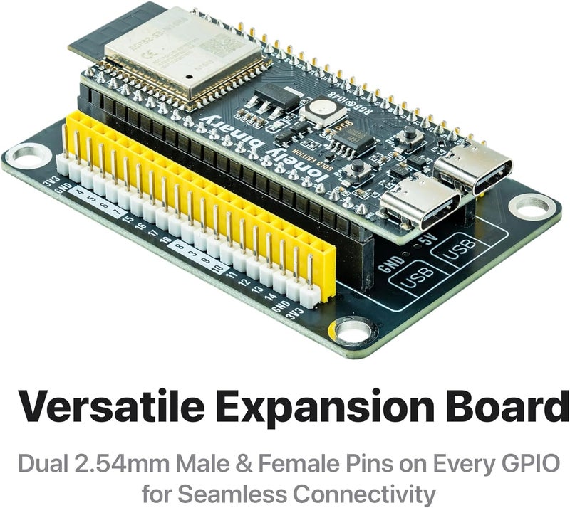 LONELY BINARY مجموعة ESP32-S3 N16R8 الذهبية 3 حزمة مع 16MB فلاش، 8MB PSRAM، لوحات توسيع، أطراف، كابل بيانات ودروس تعليمية - تشطيب ذهبي خالي من الرصاص متوافق مع Arduino IDE و MicroPython - Image 4